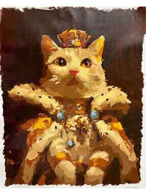 Princess Kitty Purr Purr completed paint by numbers colorful wall decor